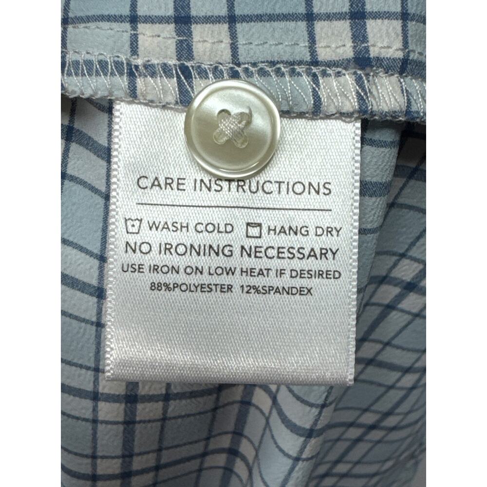 Mizzen+Main Men's Long Sleeve Blue Plaid Button Up Dress Shirt - Size XL Trim - Picture 4 of 4